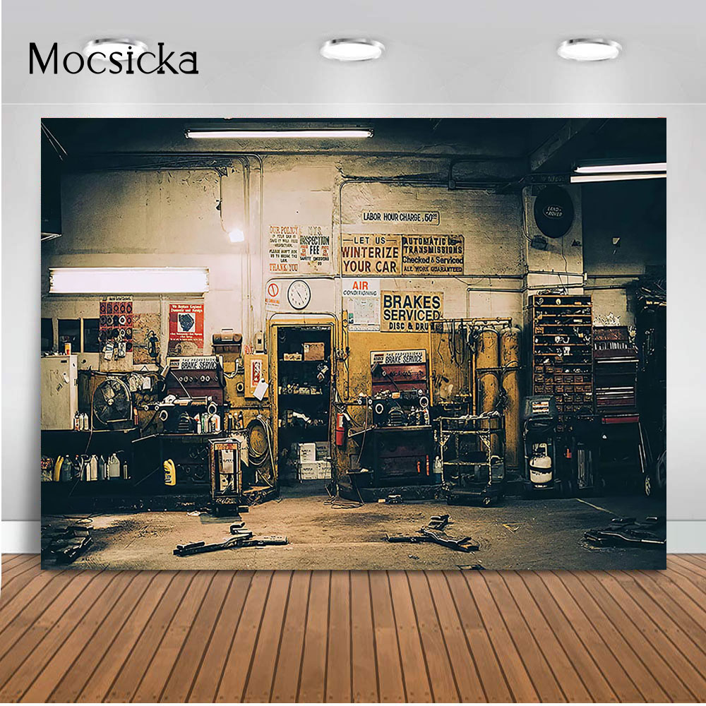 Workshop Tools Background - Tło fotograficzne w stylu retro z