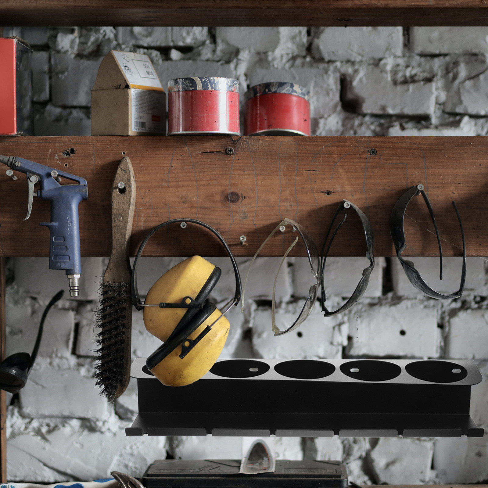 Workshop Tools Wall - 1 zestaw wytrzymałego metalowego uchwytu ściennego