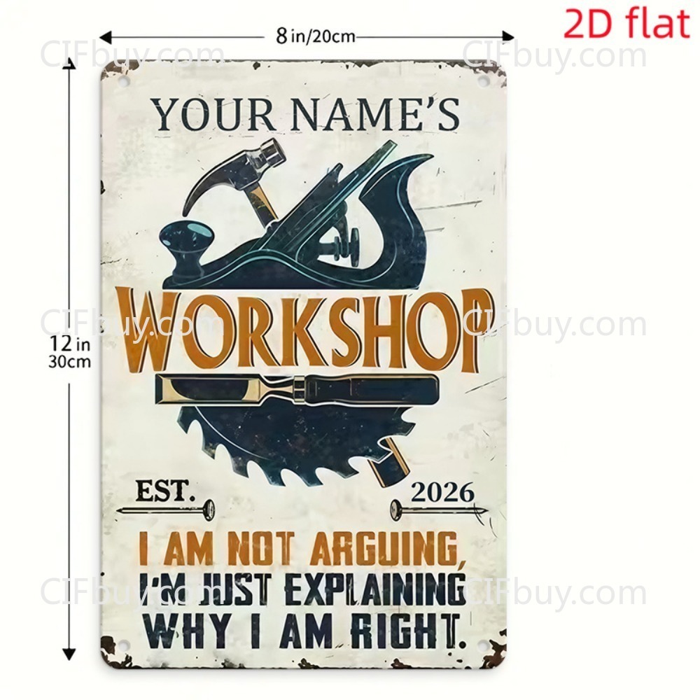 Metalowy Znak Warsztatowy z Wł – Workshop Tools Name recenzja i cena