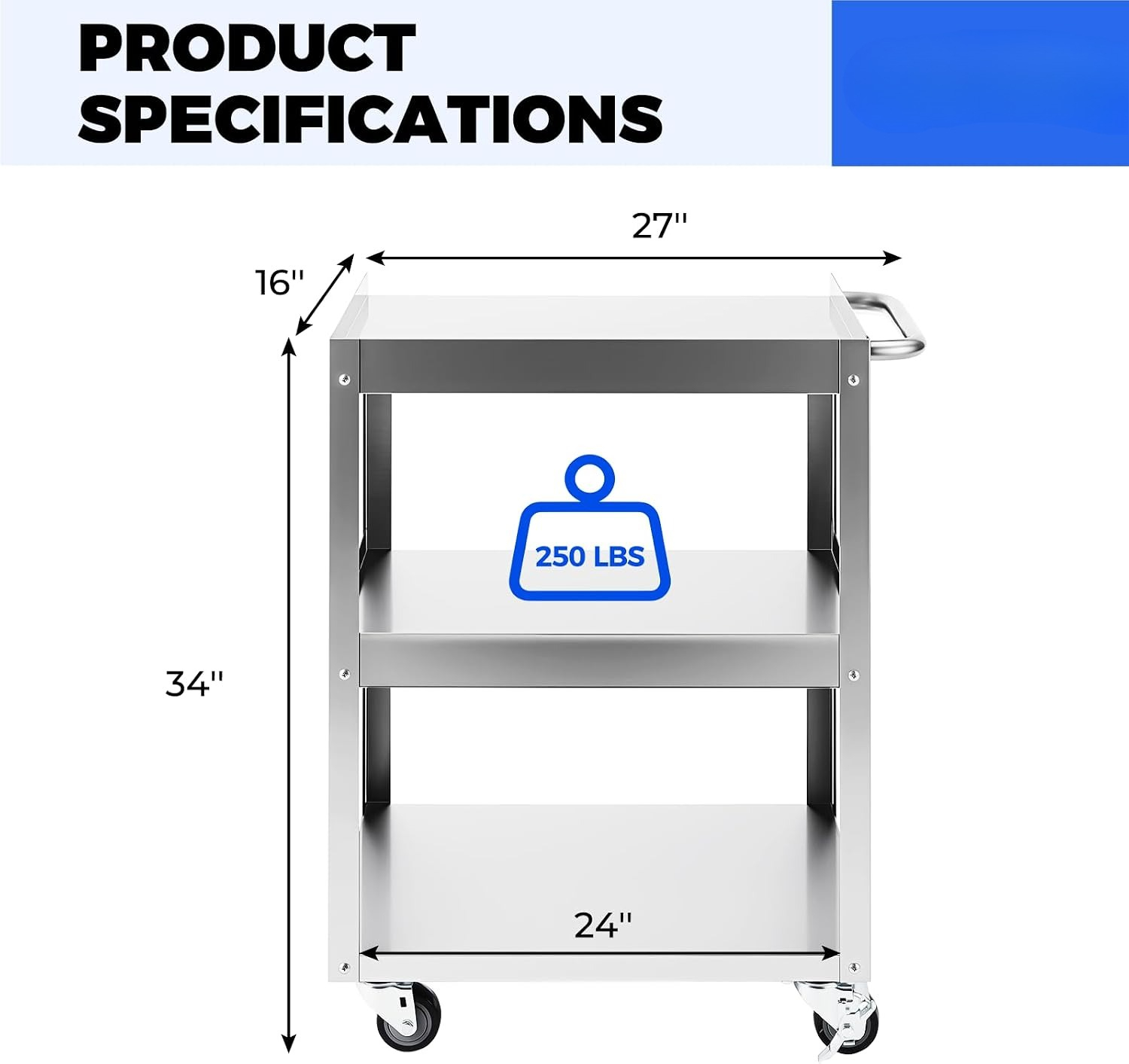 3-poziomowy wózek narzędziowy  – Tools Trolley For Workshop recenzja i cena