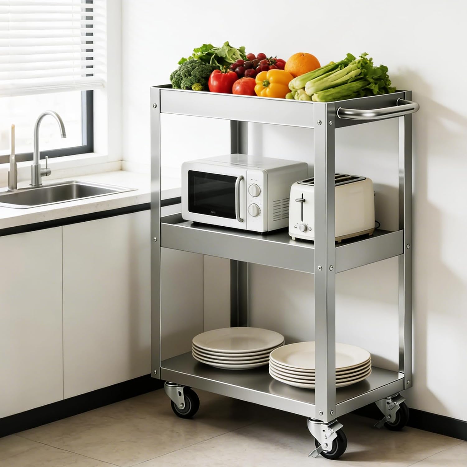 3-poziomowy wózek narzędziowy  – Tools Trolley For Workshop recenzja i cena
